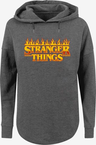 F4NT4STIC Sweatshirt 'Stranger Things Fire Logo Women Netflix TV Series' in Grau: predná strana