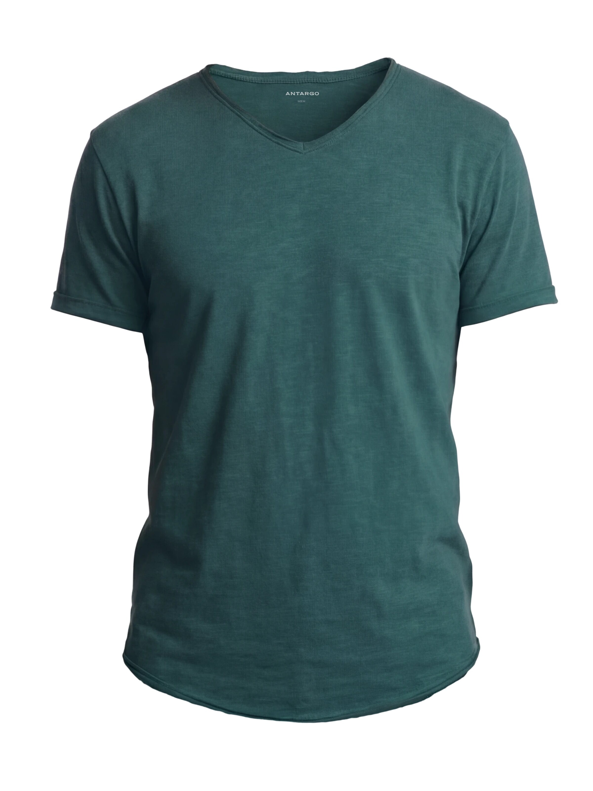 Antargo Shirt 'V-Neck Slub' in Blue: front