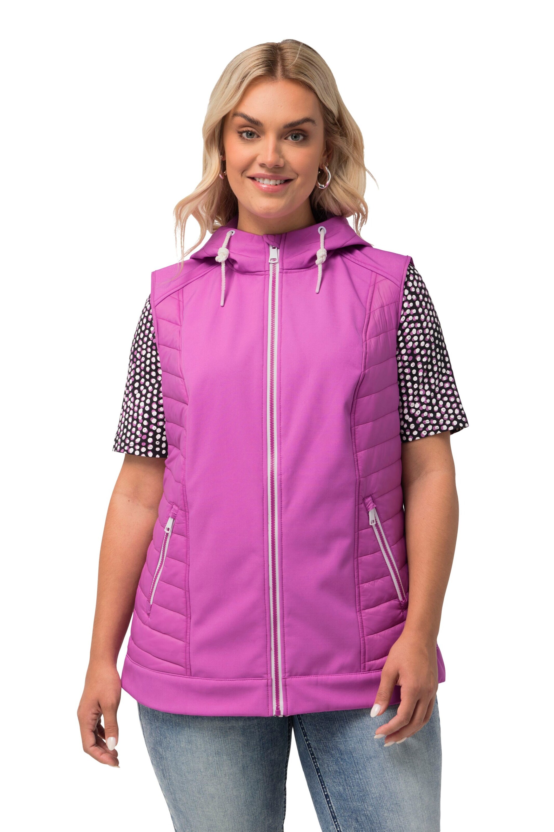 Ulla Popken Weste in Lila: Vorderseite