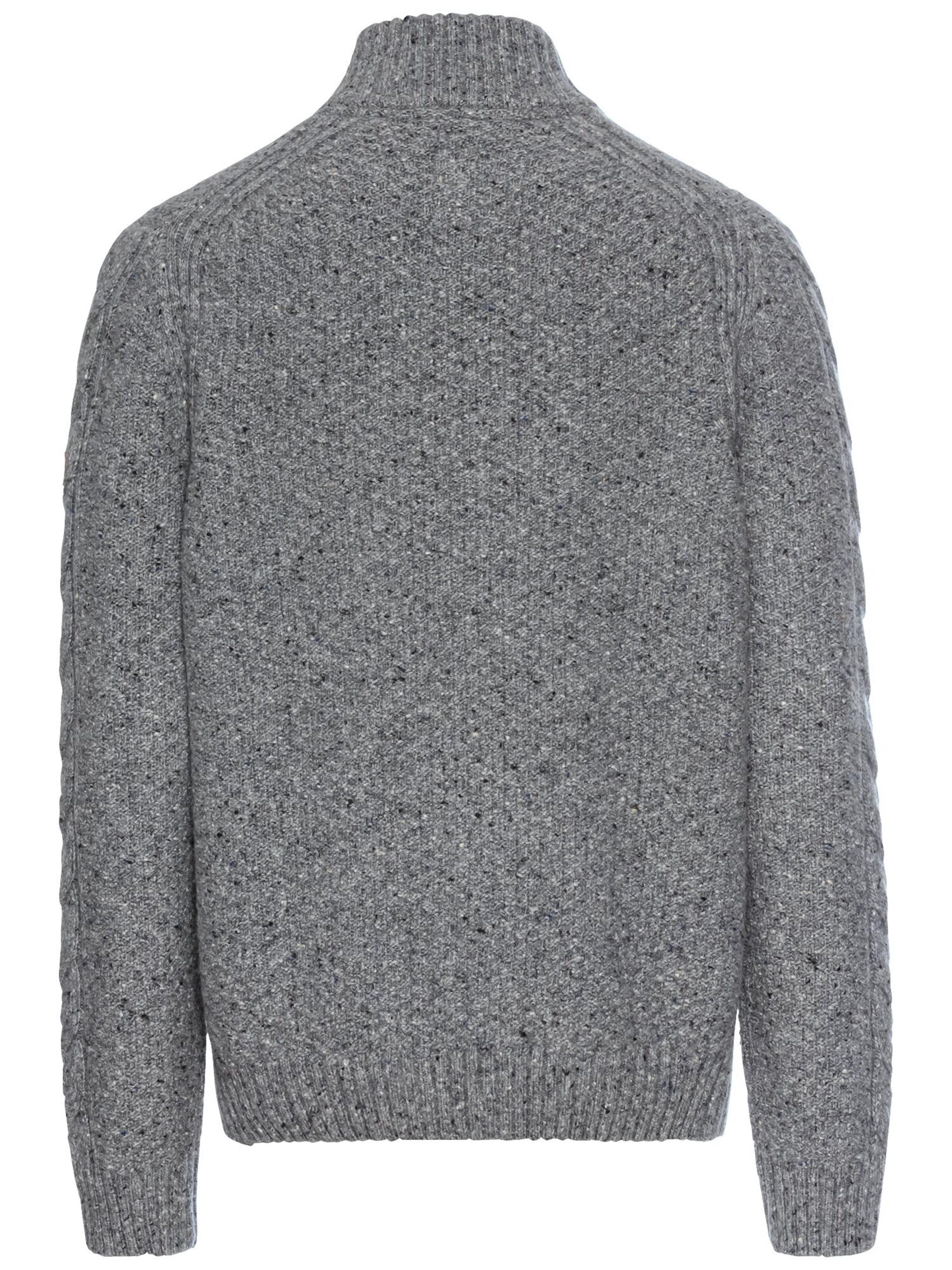 CAMEL ACTIVE Strickpullover mit Troyer-Kragen in Grau