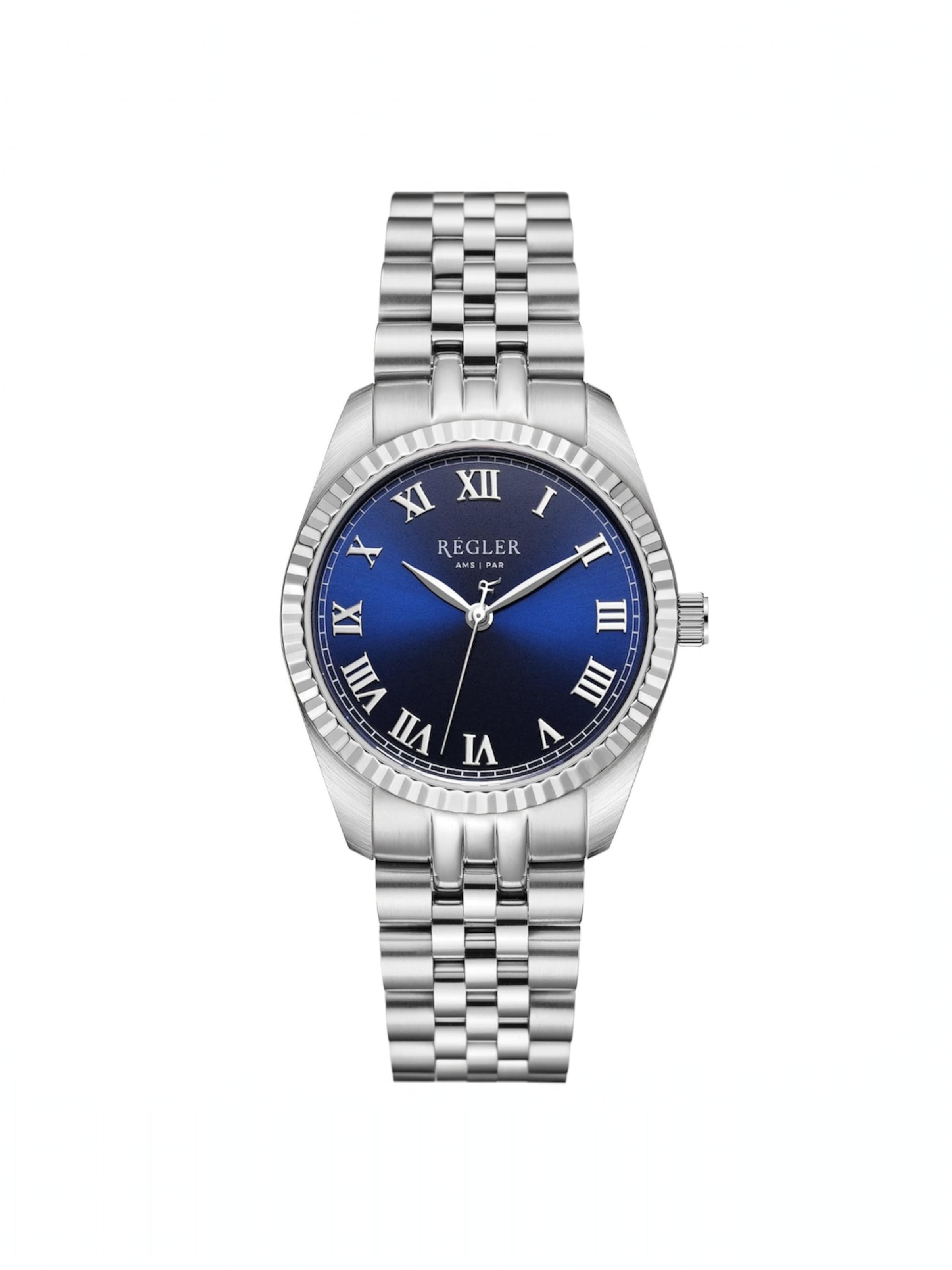 Régler - Reloj analógico en plata: frente