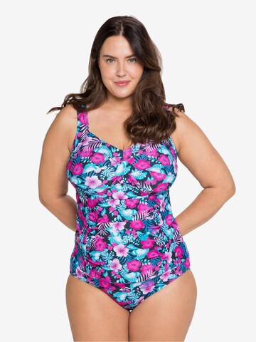 SHEEGO Tankini Top in Blue: front