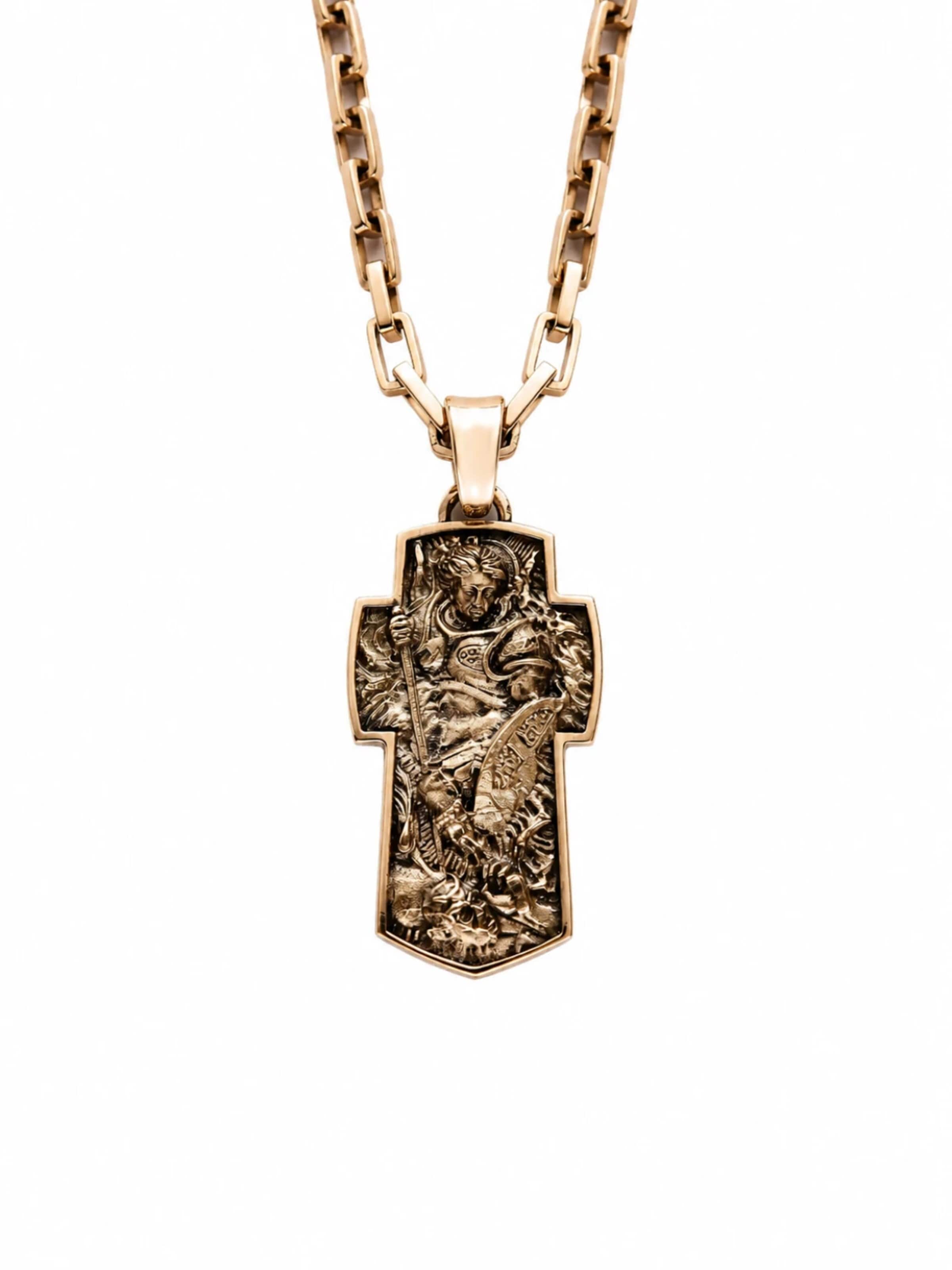 Ciondolo 'ARCHANGEL MICHAEL' di REYTEL in oro: frontale