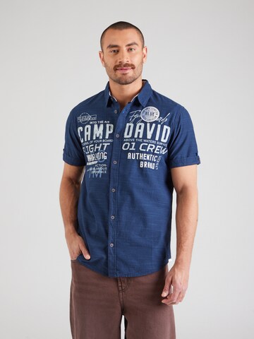 Coupe regular Chemise CAMP DAVID en bleu : devant