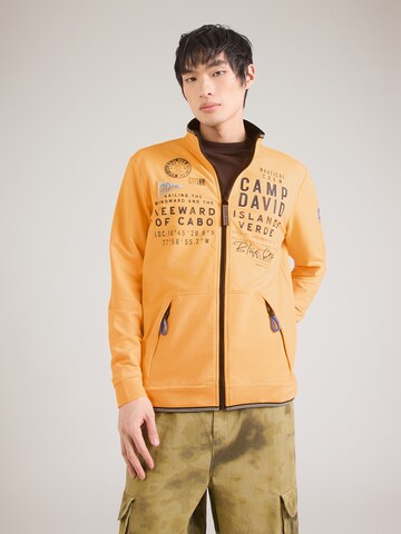 CAMP DAVID - Sudadera con cremallera en naranja: frente