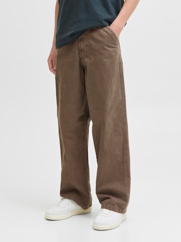 Baggy Pantalon Jack & Jones Junior en marron : devant