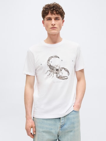 Tricou 'Discorb' de la HUGO pe alb: față