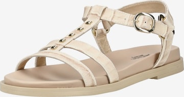 Sandales à lanières Nero Giardini en beige : devant