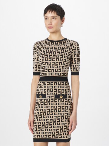 Elisabetta Franchi Knitted dress in Beige: front