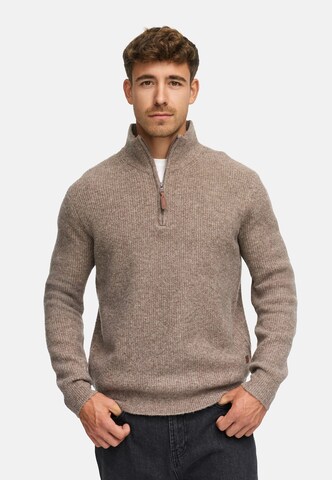 INDICODE JEANS Trui 'INPeace' in Bruin: voorkant
