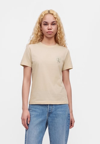 Calvin Klein Jeans Μπλουζάκι σε μπεζ: μπροστά
