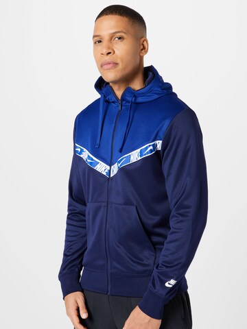 Nike Sportswear Zip-Up Hoodie 'Repeat' in Blue: front