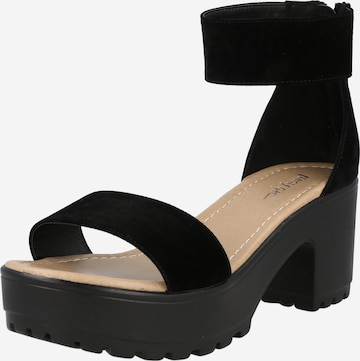 Nasty Gal Strap Sandals 'Open to Suggestions' in Black: front