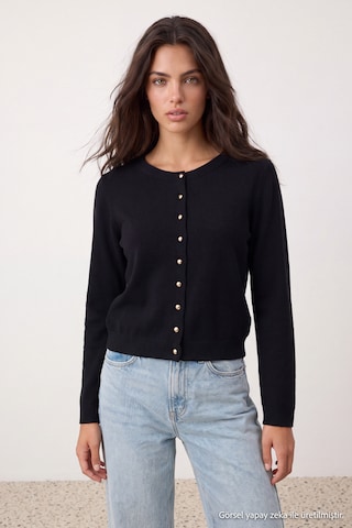 Cardigan Trendyol en noir : devant