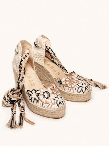 Sandalo 'Alpargata Cuña 10 cm' di Alhamas in beige