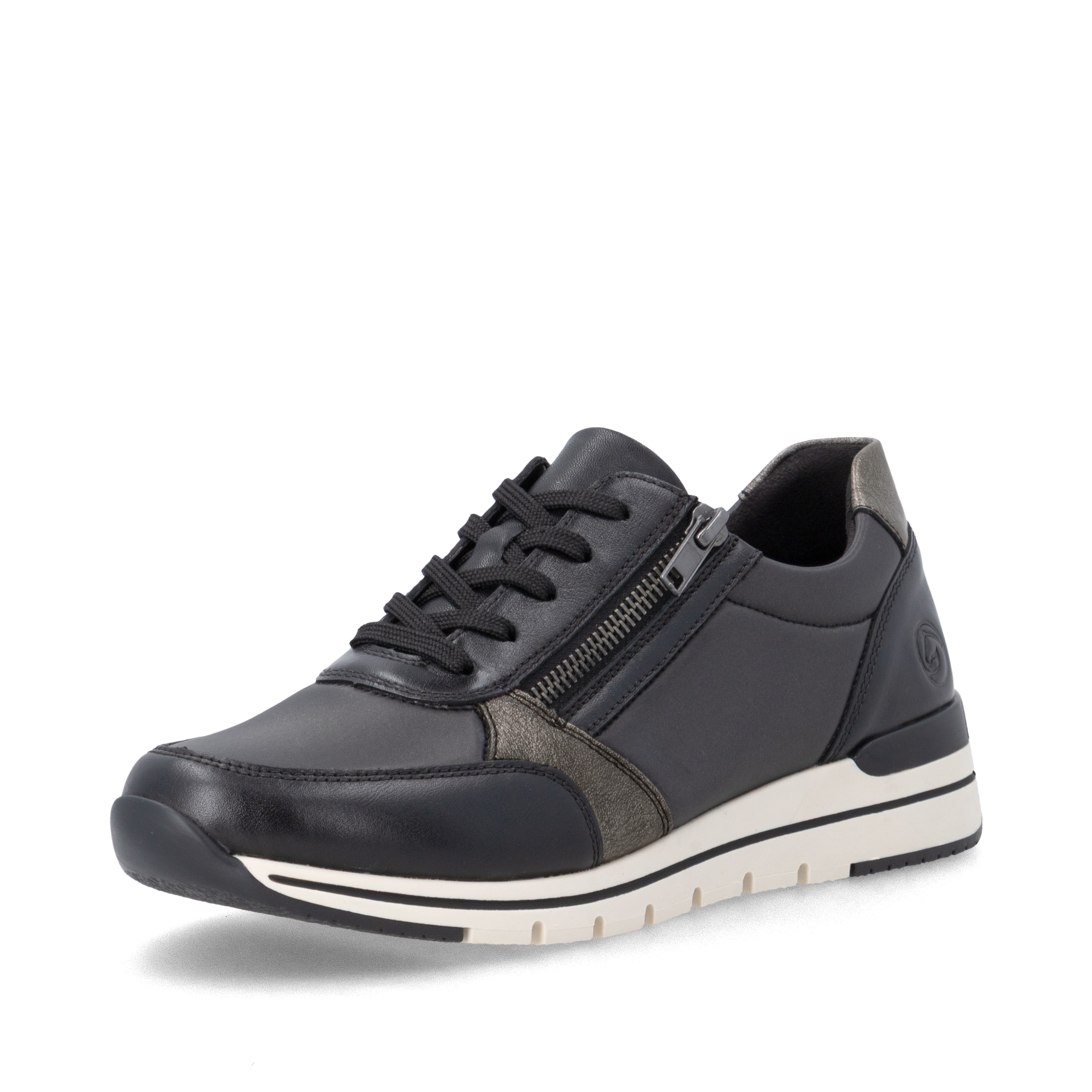 Baskets basses REMONTE en noir : devant