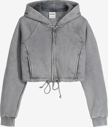 Veste de survêtement Bershka en gris : devant