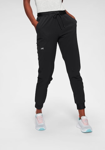 Effilé Pantalon de sport UNDER ARMOUR en noir