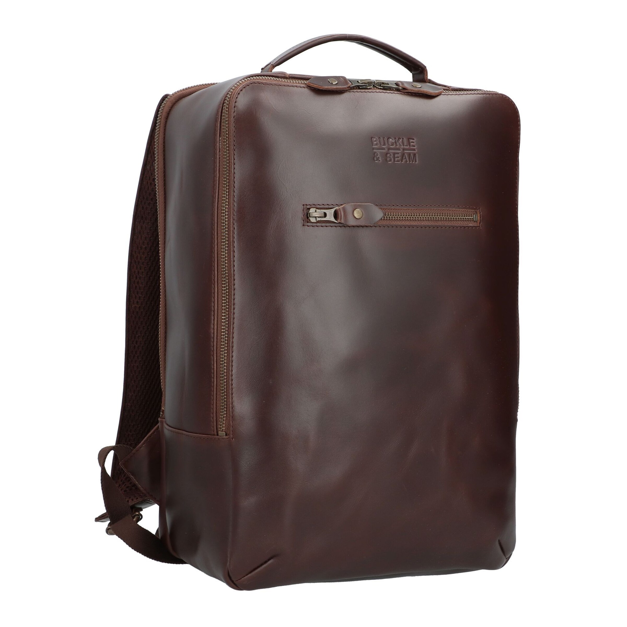Buckle & Seam Backpack 'Leon ' in Brown