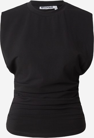 WEEKDAY Top 'Georgina' in Black: front