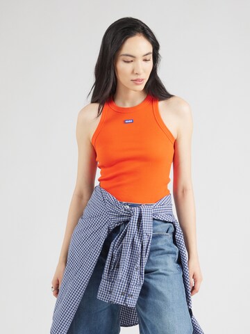 HUGO Top in Orange: Vorderseite