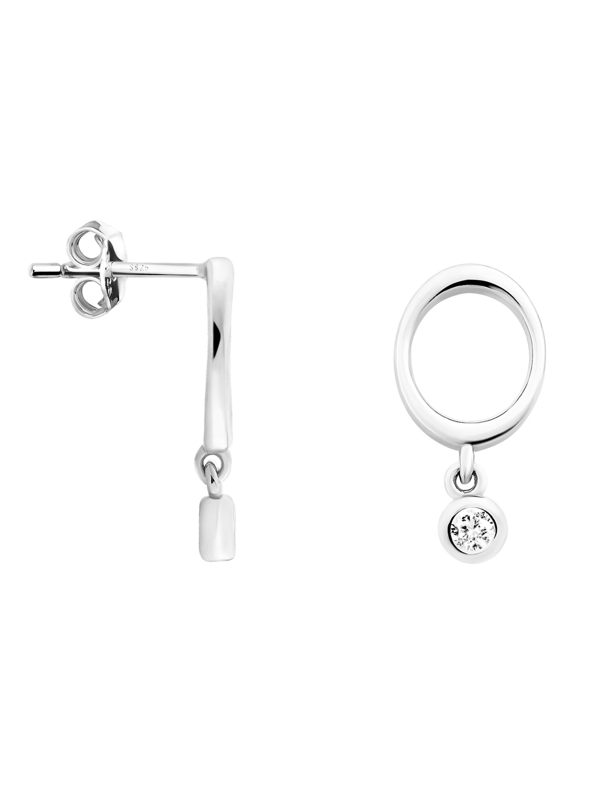Sofia Milani Ohrringe 'Circle'‌‌‌ in Silber: Vorderseite