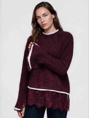 raudona Ombre Megztinis: priekis