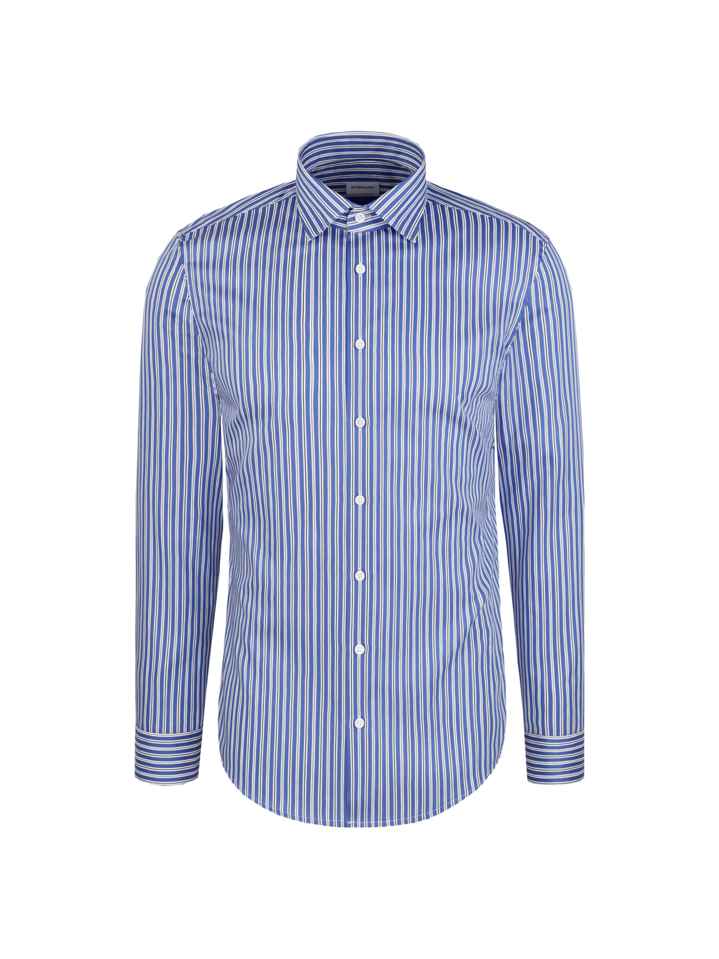 Coupe regular Chemise business 'Schwarze Rose' SEIDENSTICKER en bleu : devant