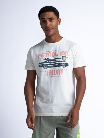 T-Shirt Petrol Industries en blanc : devant