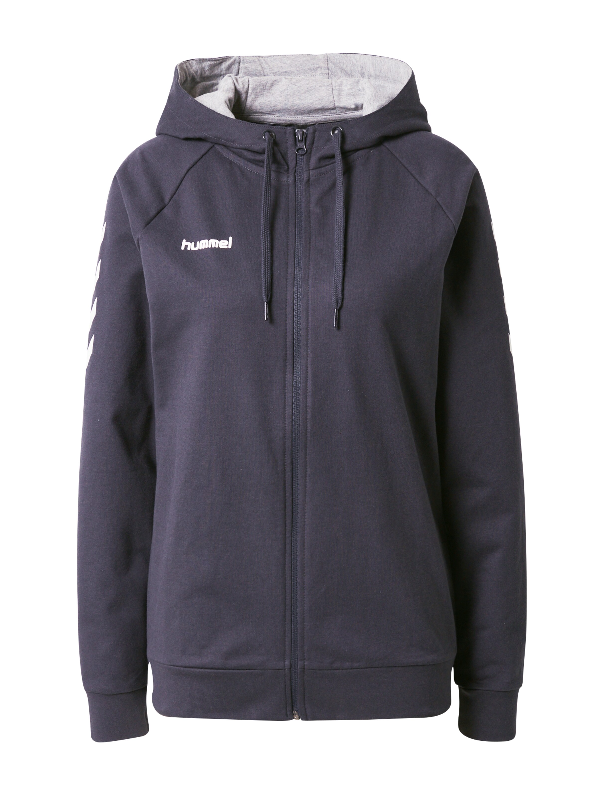 Hummel Athletic Zip-Up Hoodie in marine blue / White, Item view