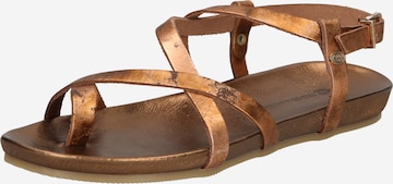 Fred de la BretoniÈre Remienkové sandále - Bronzová: predná strana