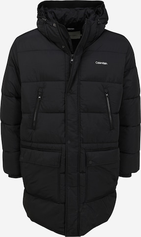 Calvin Klein Big & Tall Winter Coat in Black: front