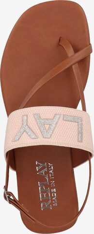 REPLAY T-Bar Sandals in Pink