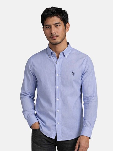 U.S. POLO ASSN. Regular Fit Hemd in Blau: Vorderseite