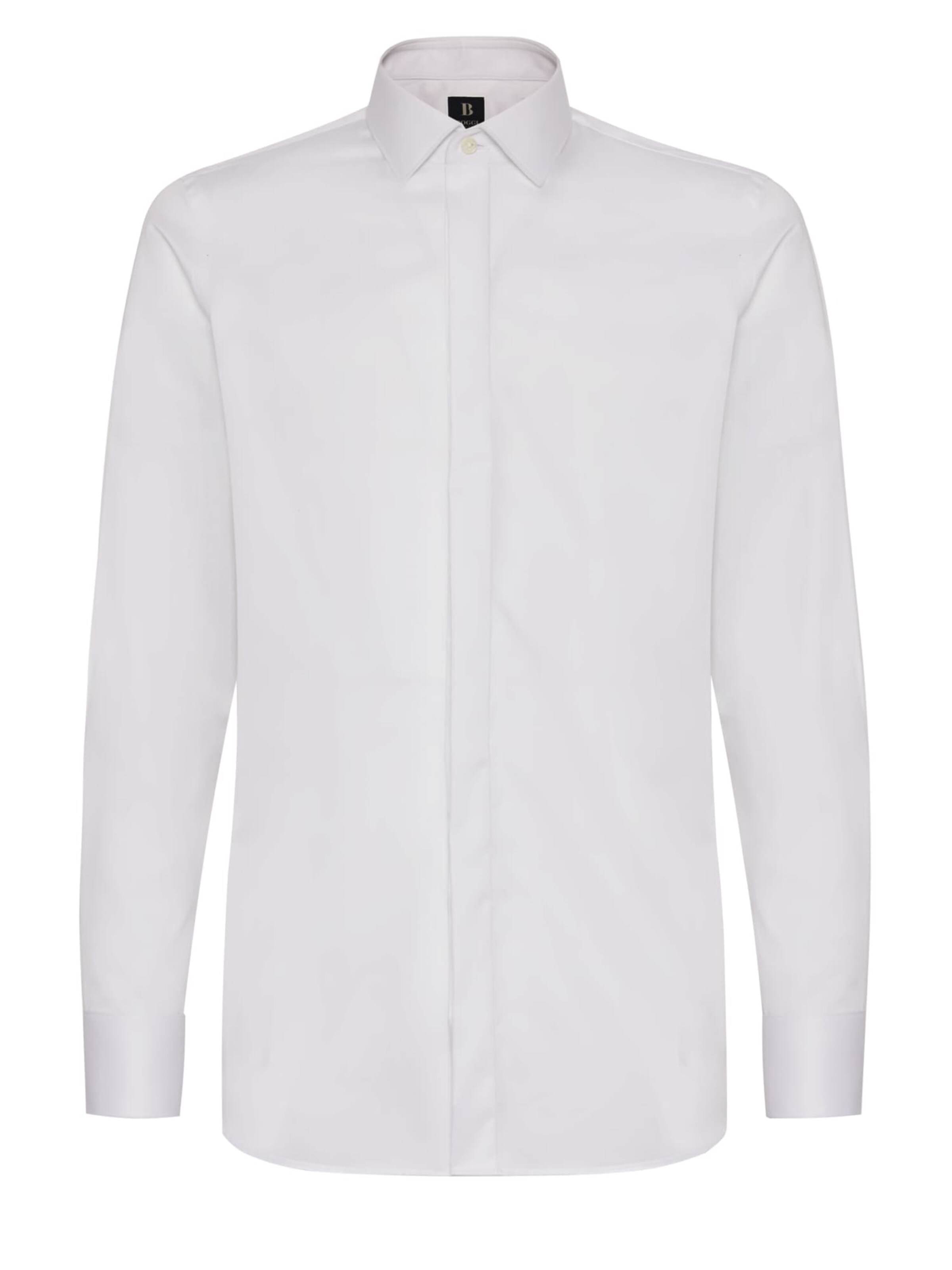 Boggi Milano Slim fit Button Up Shirt in White: front