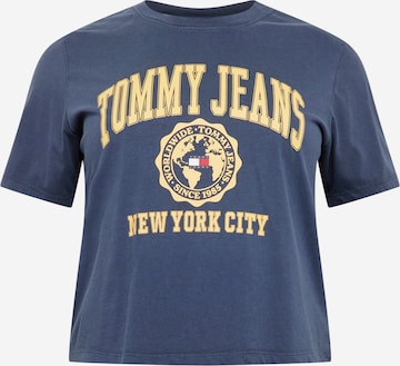 Tricou de la Tommy Jeans Curve pe albastru: față