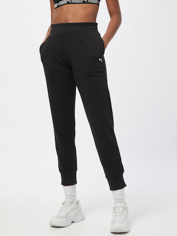 PUMA Tapered Workout Pants 'ESSENTIAL Sweatpants TR cl' in Black: front