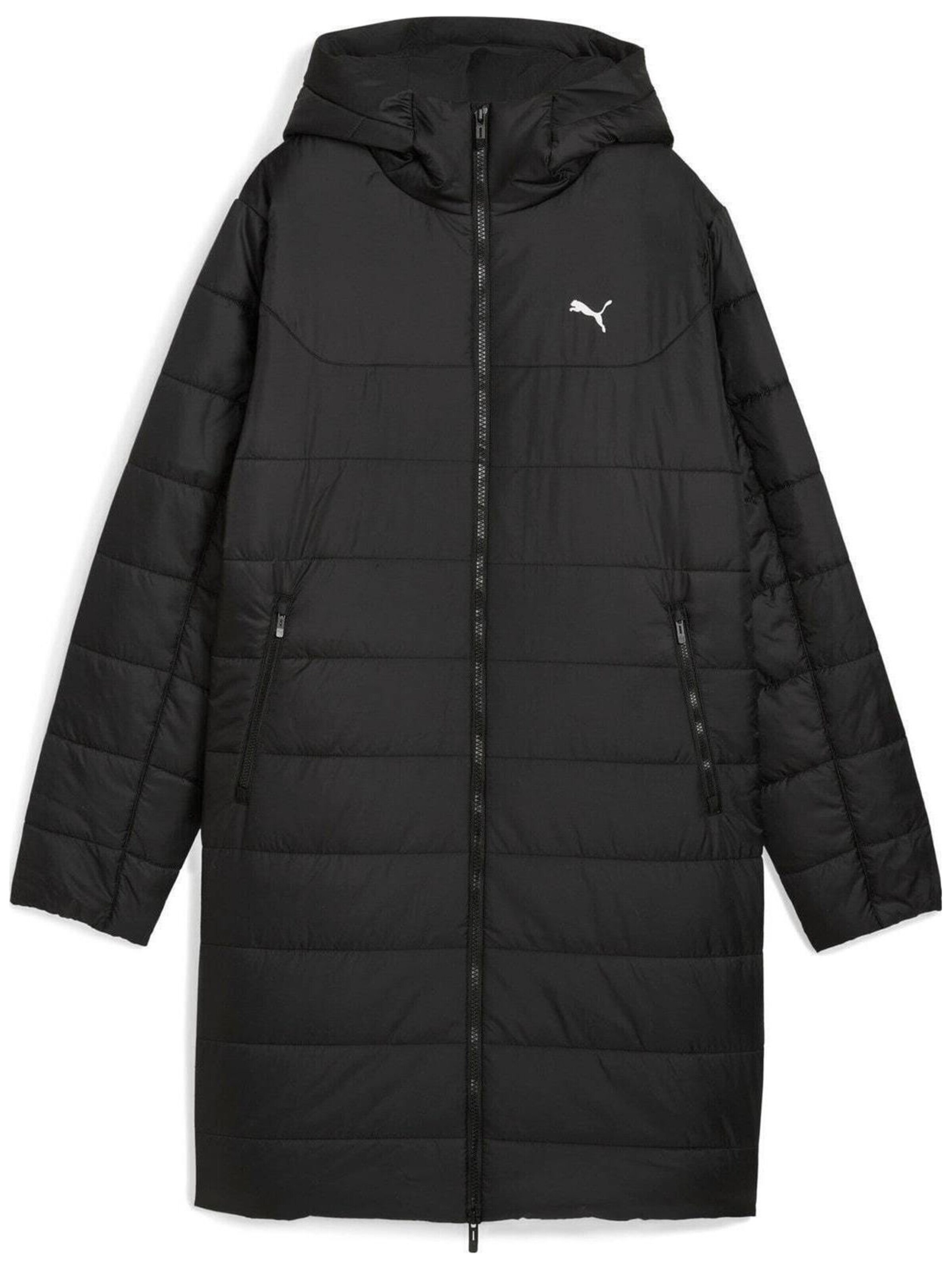 PUMA Übergangsjacke 'Puma Ess Hooded Padded Parka'‌‌‌‌‌ in Schwarz
