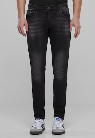 2Y Premium Skinny Jeans in Black: front