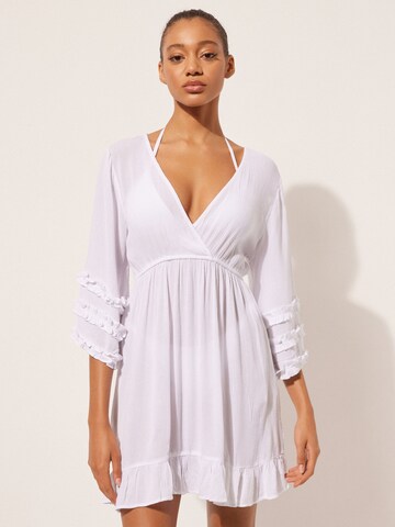 CALZEDONIA Beach Dress in White: front