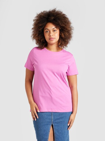 ONLY Carmakoma T-Shirt 'CARAVI' in Pink: Vorderseite