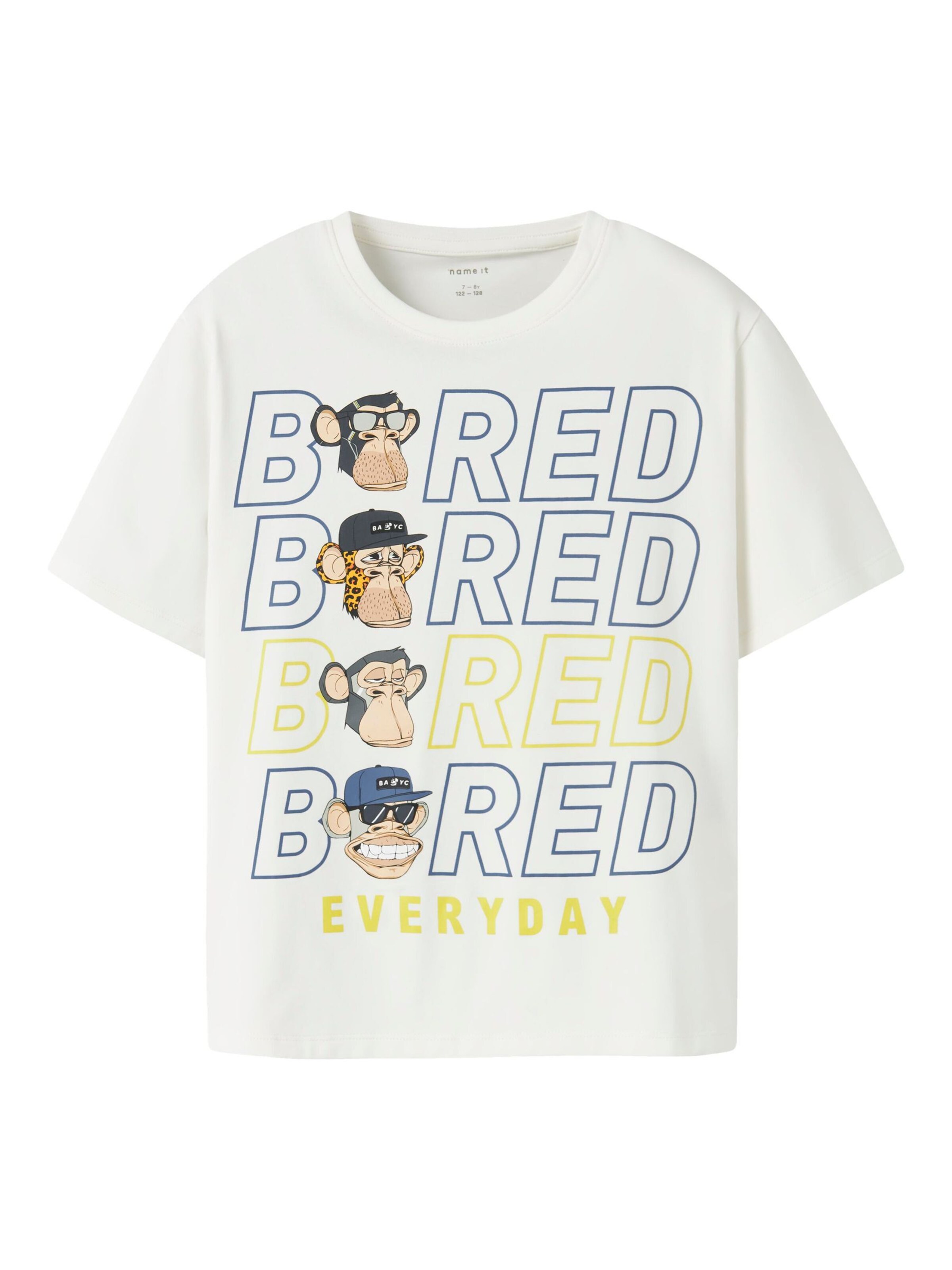 NAME IT - Camiseta 'Bored Ape' en blanco: frente