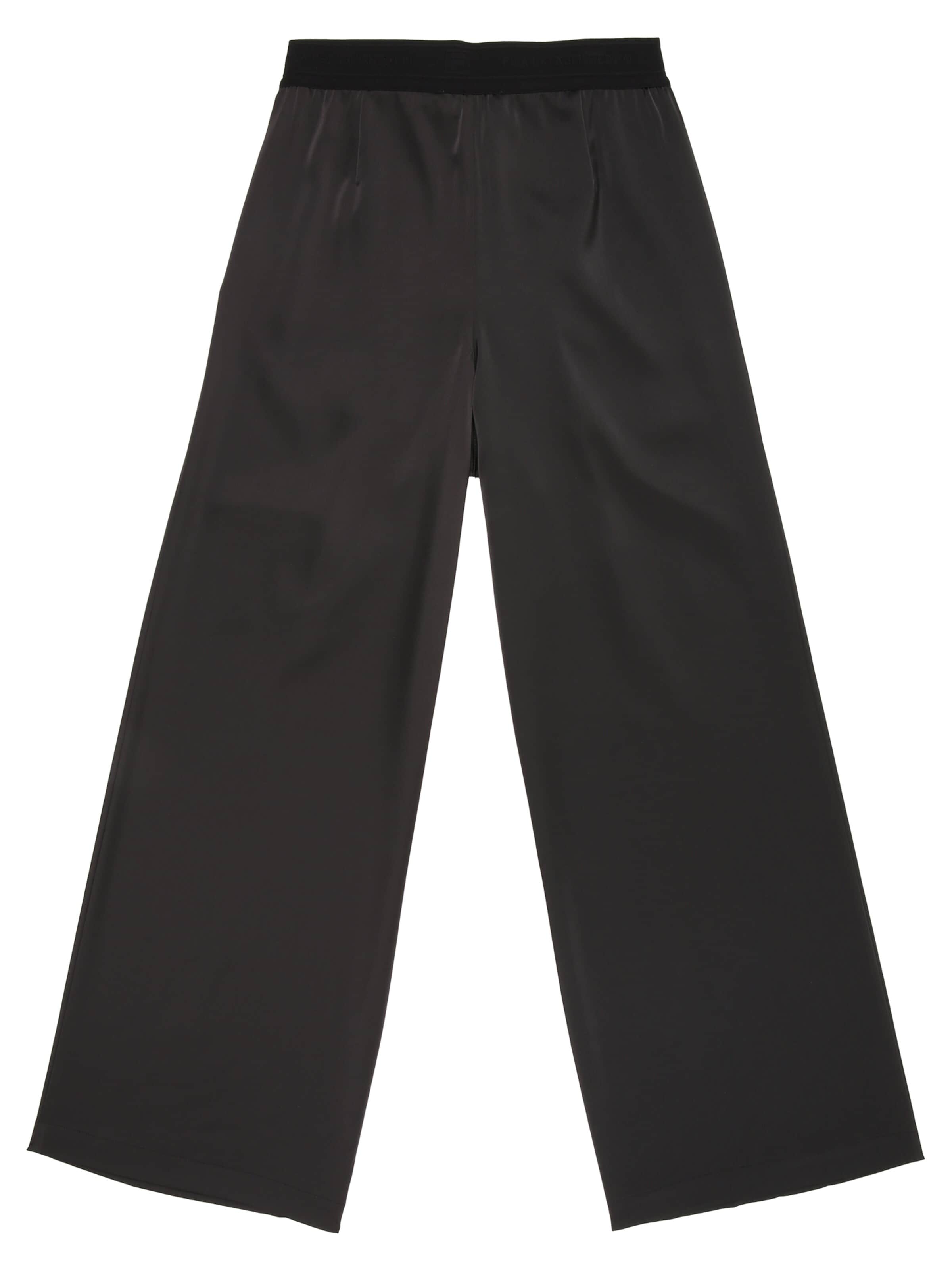 FILA - Loosefit Pantalón 'SERINA wide elastic waist pleated satin trousers' en negro