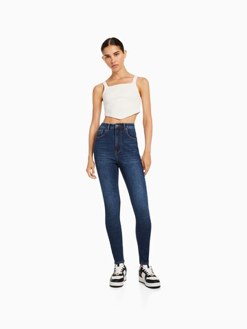 Bershka Skinny Jeansy w kolorze niebieski