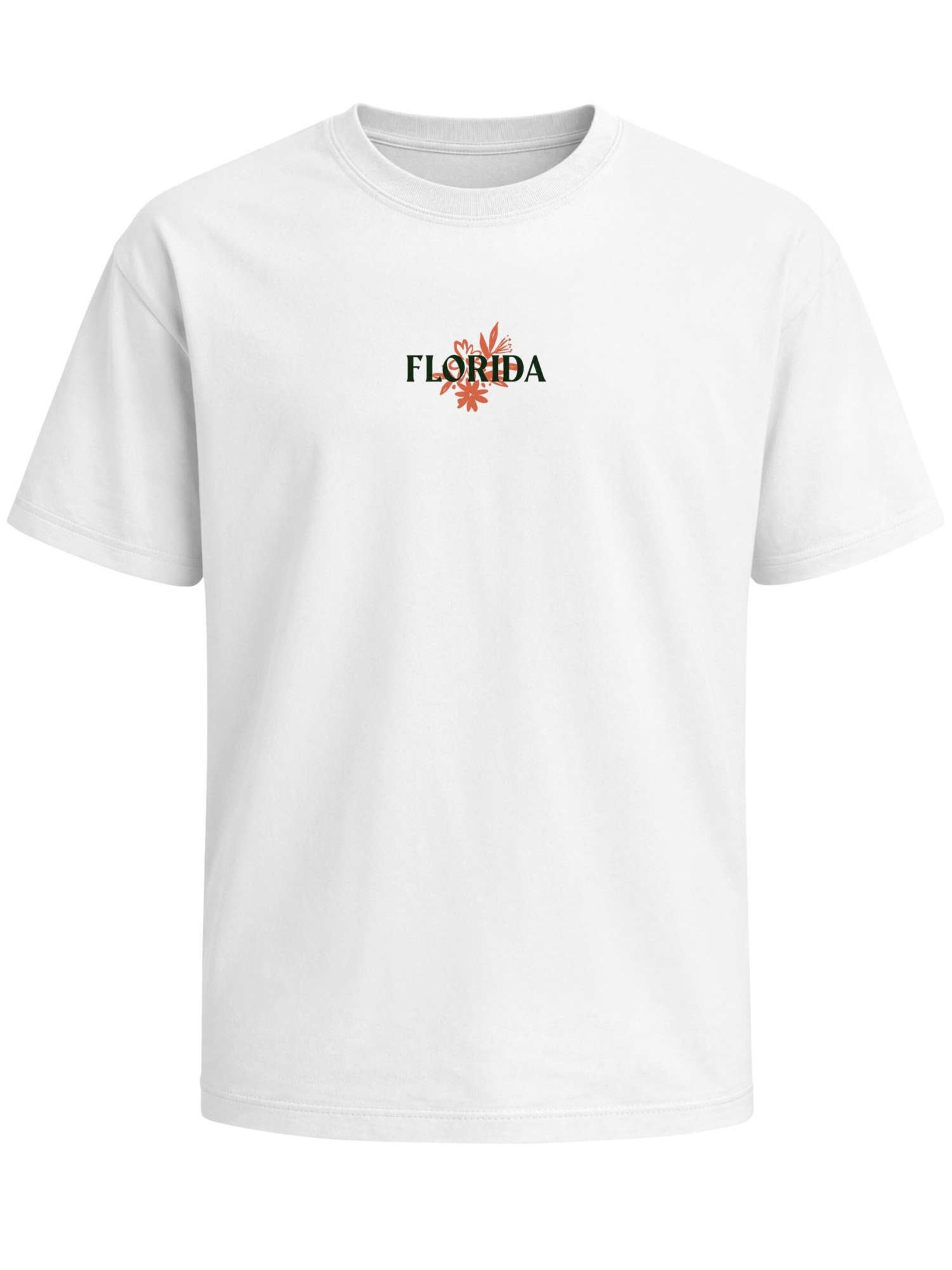 Neverless Shirt 'Florida Flowers' in White: front