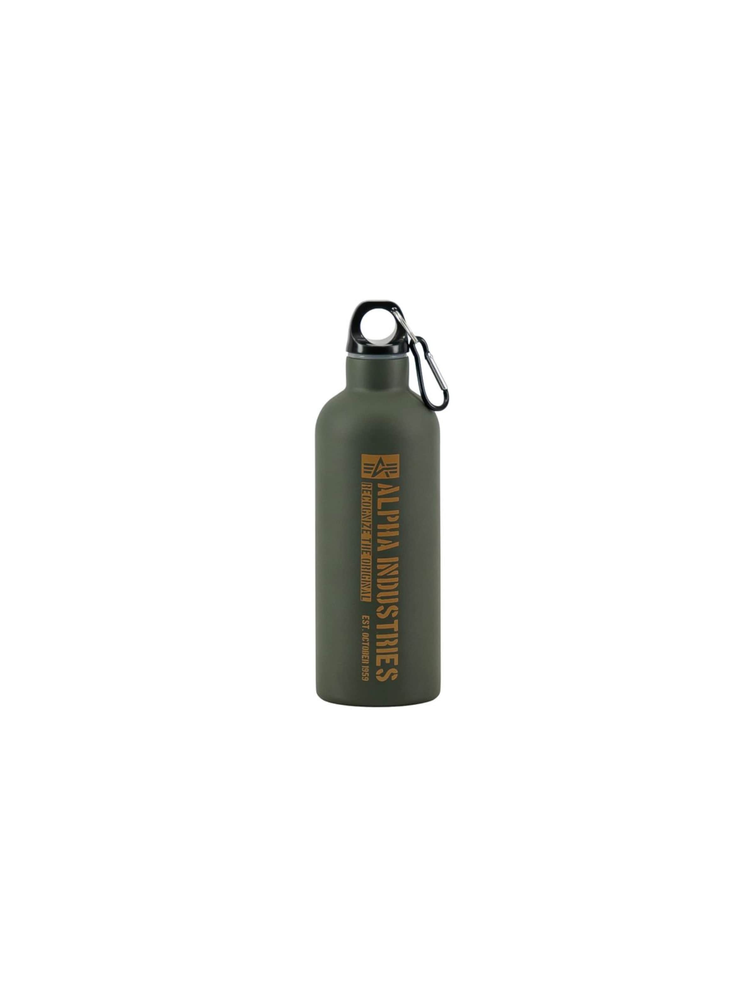 ALPHA INDUSTRIES Drinkfles in Groen: voorkant