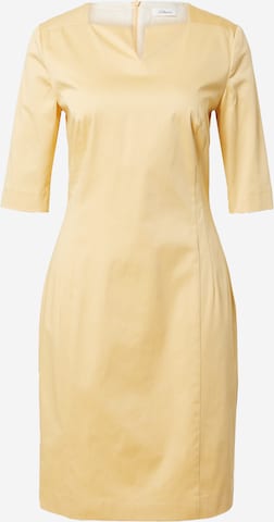 s.Oliver BLACK LABEL Εφαρμοστό φόρεμα σε κίτρινο: μπροστά