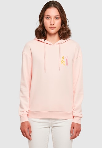 Merchcode Sweatshirt 'Hi Everyday' in Roze: voorkant