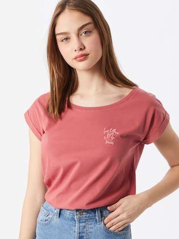 T-shirt 'Love Nature' Iriedaily en rouge : devant