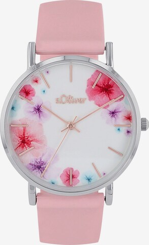 s.Oliver Analog Watch in Pink: front